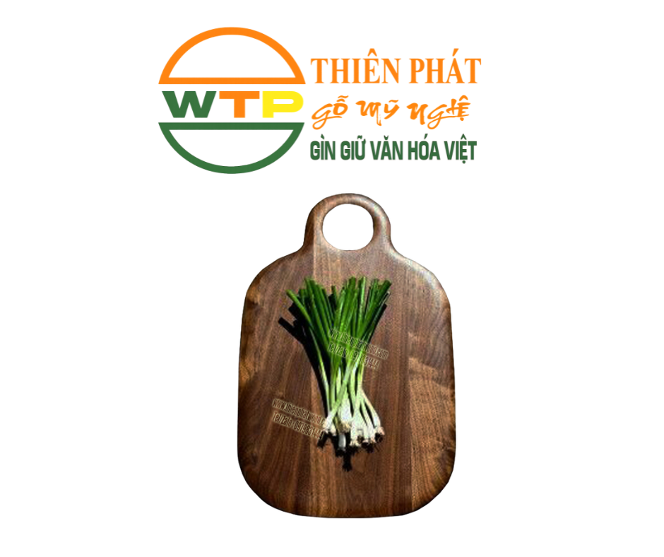 thớt gỗ hình chũ nhật được bo tròn góc mềm mại